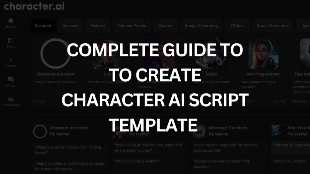 How to create Character ai script template 